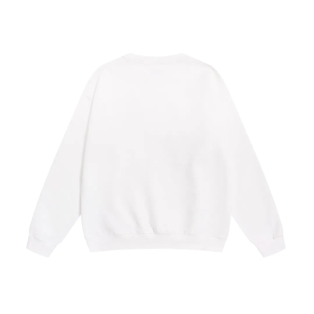 Saint Michael 25NEW YOUNG slogan retro loose velvet crew neck sweatshirt long sleeves Fabric: 420g Style number: SM613 Size: S-M-L-XL Color: White Price: P190